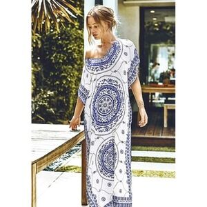 CUPSHE Sleeveless Coverup Maxi Long Dress Boho Medallion All-Over-Print One Size